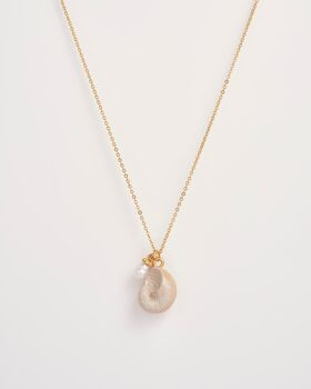 Sea Snail Shell And Pearl Short Necklace, 3 of 6