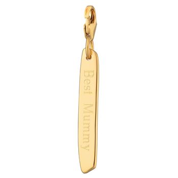 Engraved Gold Plated Medium Bar Charm, 3 of 7