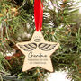 Personalised Wooden Star Memorial Tree Decoration, thumbnail 1 of 2
