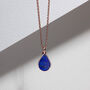 Teardrop Lapis Urn 18 K Rose Gold Plated Silver, thumbnail 5 of 6