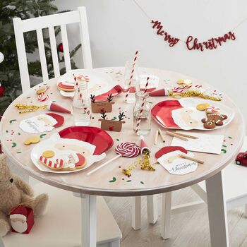 Red Foiled Santa Christmas Paper Plates X Eight, 3 of 3