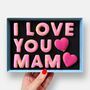 I Love You Mam Message Iced Biscuits Mother's Day Letterbox Gift, thumbnail 1 of 11