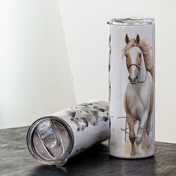 Personalised Watercolour Horses Travel Mug – Insulated Cup For Equestrians, 5 of 7