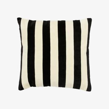 Humbug Stripe Velvet Cushion, 2 of 2