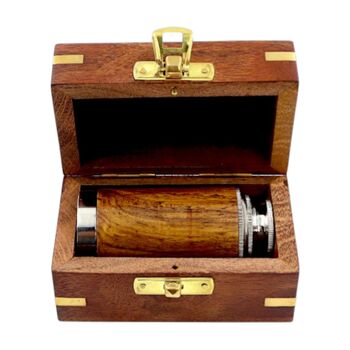 Six Inch The Westminster Chrome And Wood Telescope, 3 of 6