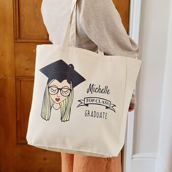 Personalised Top Graduate Graduation Gift Tote Bag, 2 of 5