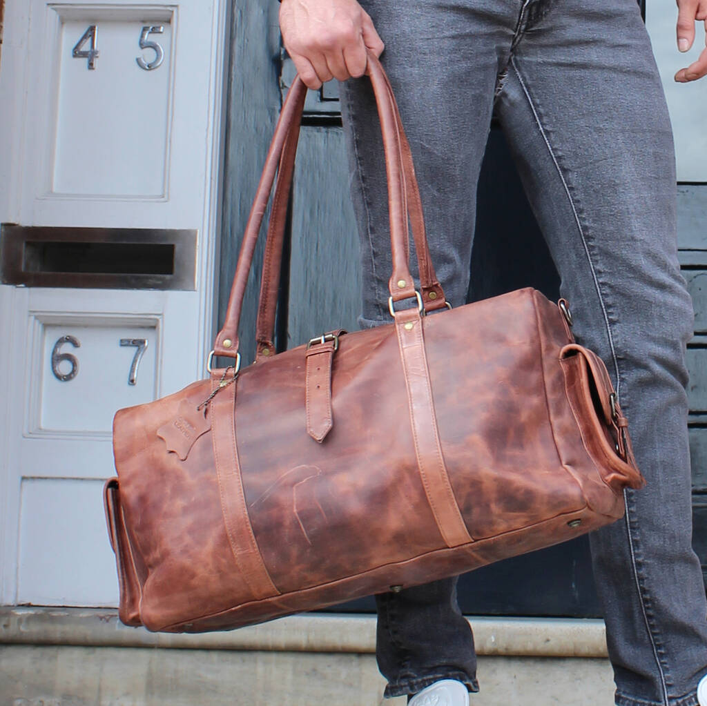 'Drake' Leather Holdall Weekend Bag In Vintage Wax By Vintage Child ...