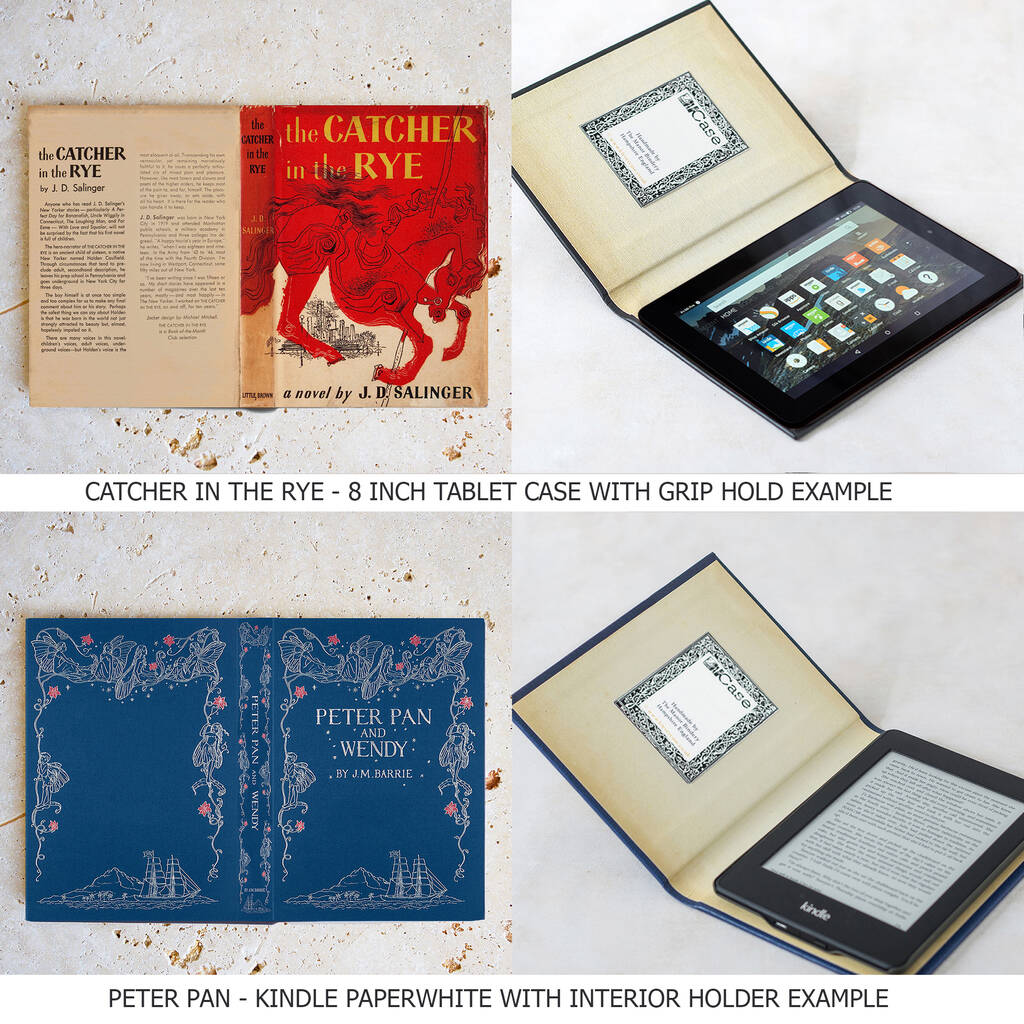 classic book cover kindle case in various designs by klevercase