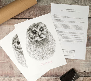 Personalised Baby Owl Footprint Kit, 4 of 5
