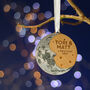 Silver Crescent Moon Personalised Christmas Tree Bauble, thumbnail 4 of 5