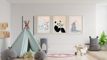 Cute Elephant Scandi Nursery Children's Art Print, 5 of 7