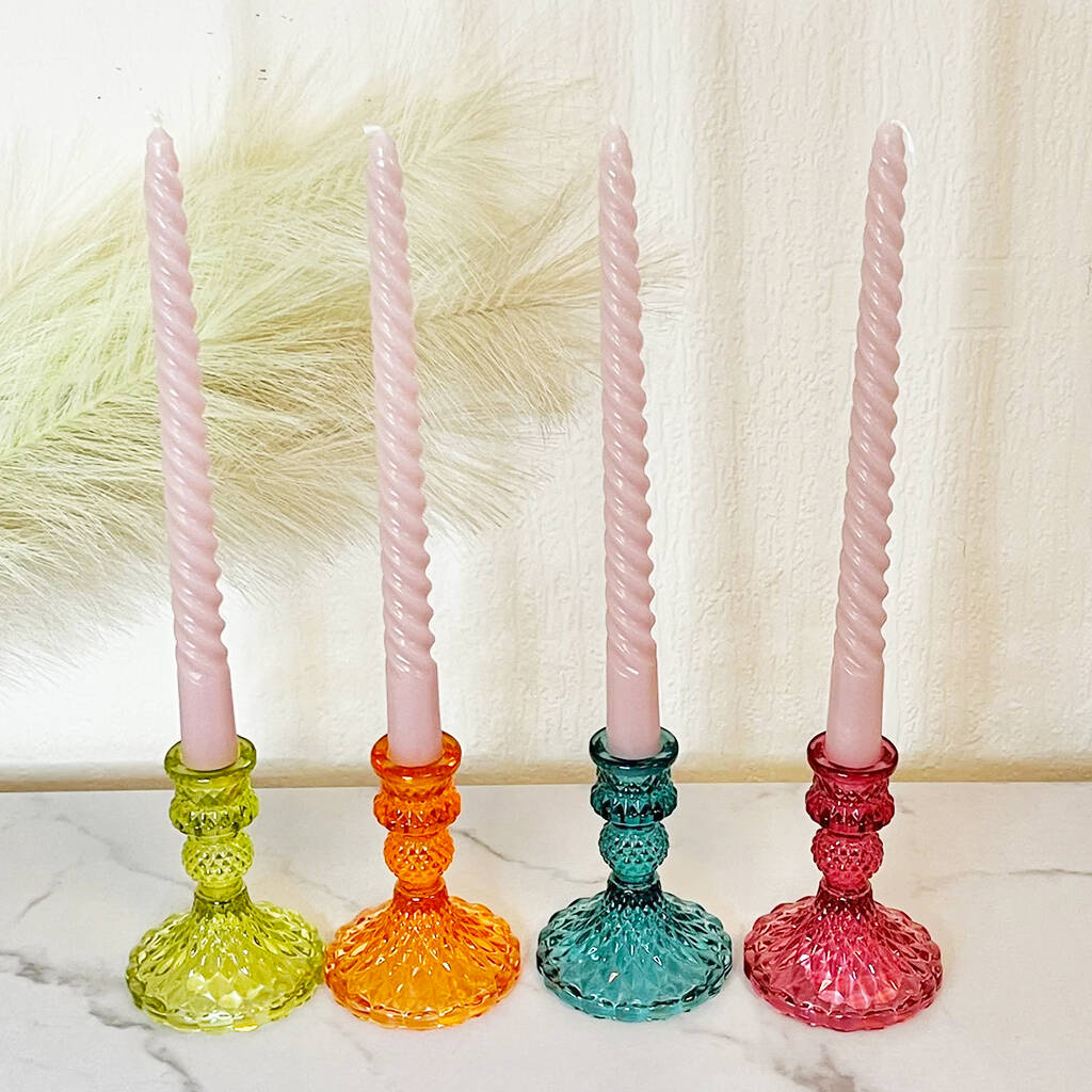 Vintage Cut Glass Candle Stick Holder By The Happy Place