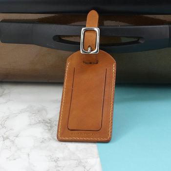 Personalised Italian Leather Luggage Tag, Initials, 7 of 9