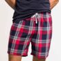 Men Cotton Flannel Tartan Lounge Shorts, thumbnail 1 of 5