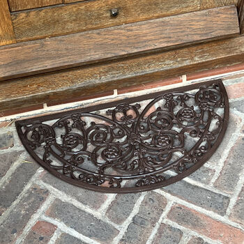 Ornate Semi Circular Cast Iron Doormat, 5 of 6
