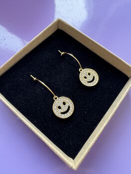 Gold Smiley Hoop Earring, 4 of 5