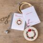 Christmas Decoration Embroidery Kit Holly Wreath, thumbnail 3 of 5