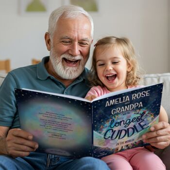 'The Longest Cuddle In The World' Personalised Grandparent And Child Keepsake Storybook, 12 of 12