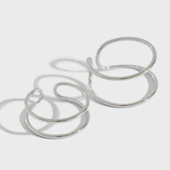 Sterling Silver Minimalist Double Band Ring, 3 of 6