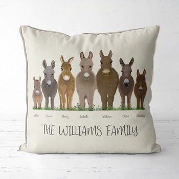 Personalised Donkey Family Cushion, 2 of 7