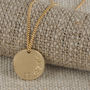 Medium Classic Solid Gold Disc Initial Necklace, thumbnail 4 of 12