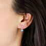 Sterling Silver Tiny Opal Drop Earrings, thumbnail 2 of 8
