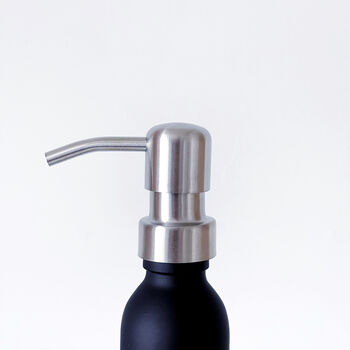 Matt Black Glass Bottle With Silver Metal Pump, 3 of 9