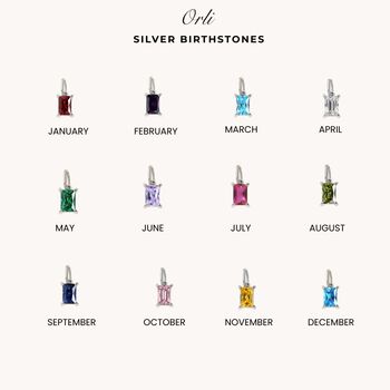 Silver Initial And Birthstone Adjustable Knotted Bangle, 3 of 6