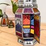 Large Bohemian Moroccan Style Lantern Coloured Glass, thumbnail 8 of 9