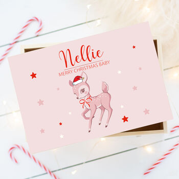 Personalised Pink Deer Christmas Eve Box, 2 of 3