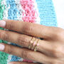 Non Tarnish Layered Cluster Pink Stone Adjustable Ring, thumbnail 7 of 10