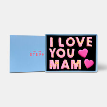 I Love You Mam Message Iced Cookies Mother's Day Letterbox Gift, 2 of 9