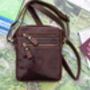 Men's Small Brown Leather Flight Travel Bag, thumbnail 7 of 8