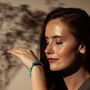 Flow Blue Turquoise Lava Bead Aromatherapy Bracelet, thumbnail 4 of 6