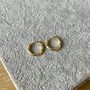 Mens Gold Plated 925 Silver Hammered Hoop Earring, thumbnail 10 of 11