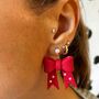 Statement Bow And Pearl Earrings, thumbnail 5 of 5