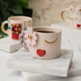 Lovers Kiss Mug With 24ct Gold And Floral Heart, thumbnail 1 of 3