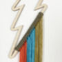 Wooden Lightning Bolt With Knitted Fringing, thumbnail 10 of 12