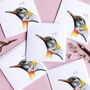 Inky Penguin Blank Greeting Card, thumbnail 2 of 4