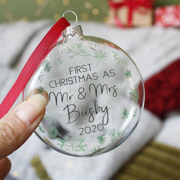 First Christmas As Mr And Mrs Snowflake Bauble, 10 of 11