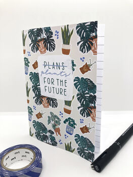 House Plant Pattern Recycled A6 Notebook, 2 of 5