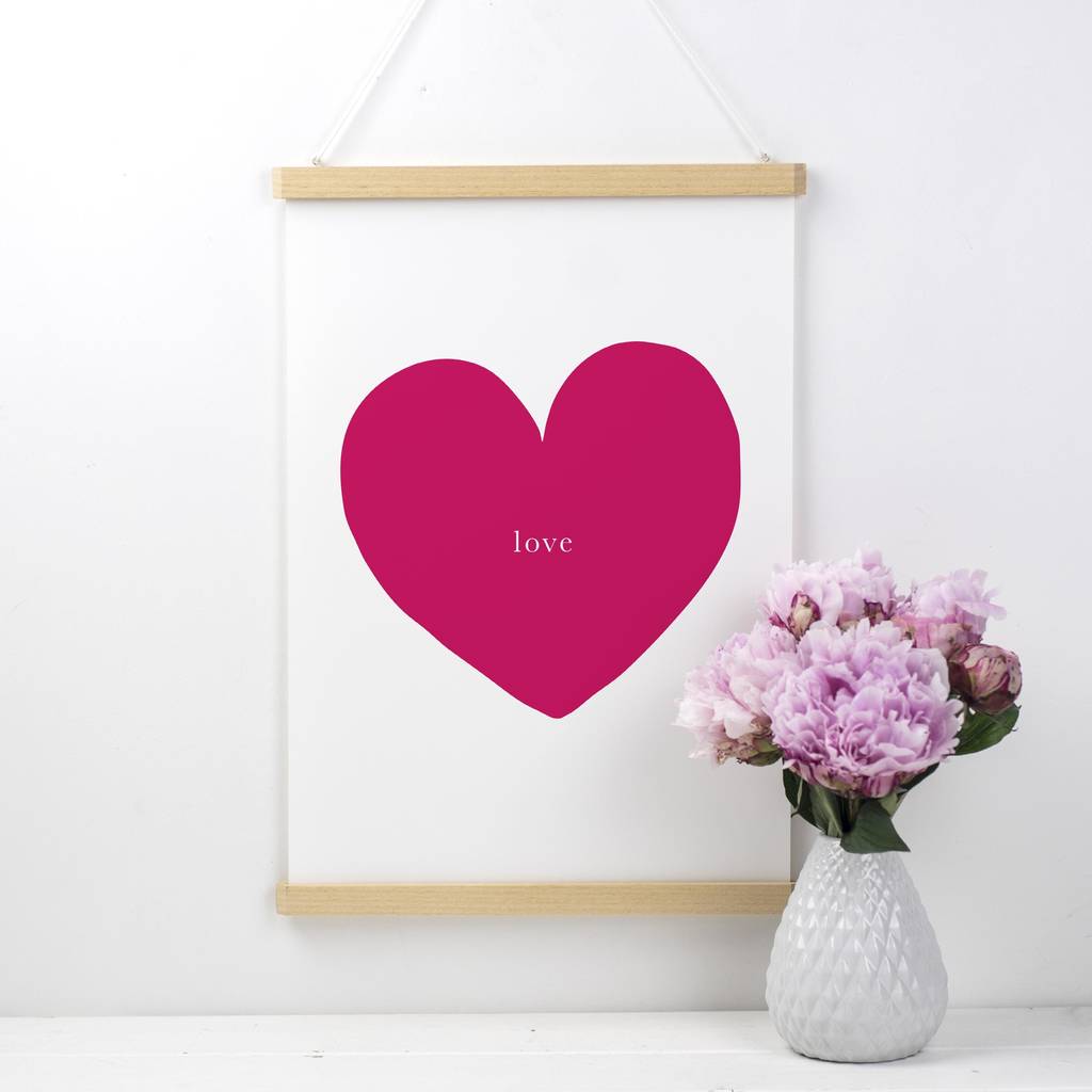 Love Heart Valentines Print, 1 of 4