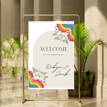 Gay Lesbian Rainbow Custom Wedding Welcome Sign/ Foam Board, 3 of 5