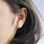 Sterling Silver Colourful Heart Stud Earrings, thumbnail 2 of 6