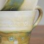 Stoneware Handmade Cup Cream/Terracotta Or Cream/Green, thumbnail 4 of 8