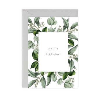 Greenery 'Happy Birthday' Botanical Card, 2 of 2