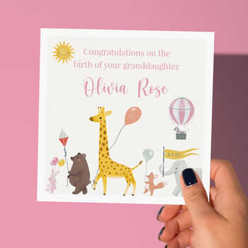 Personalised New Baby Card Any Relation Pink/Blue/Green, 3 of 8