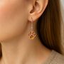 Sterling Silver Baltic Amber Paw Print Drop Earrings, thumbnail 2 of 5