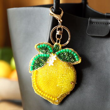 Beaded Lemon Keyring And Bag Charm, 3 of 4