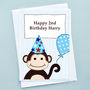 'Monkey' Personalised Boys Birthday Card, thumbnail 2 of 5